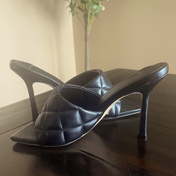 Tony Bianco Black Quilted Heeled Sandals - Picture 7 of 12